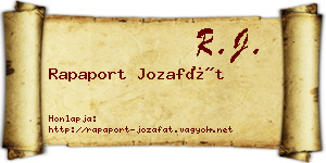 Rapaport Jozafát névjegykártya